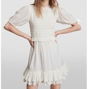NWT All SAINTS White Cotton Ruffle Jaya dress White Dress, size 4